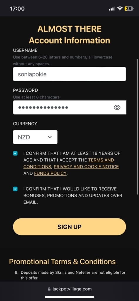 Jackpot Village screen