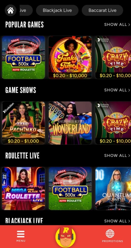 Rizk Casino Games