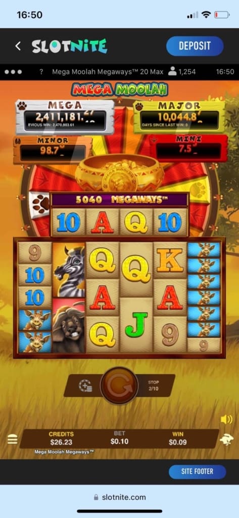 Slotnite Casino Screen