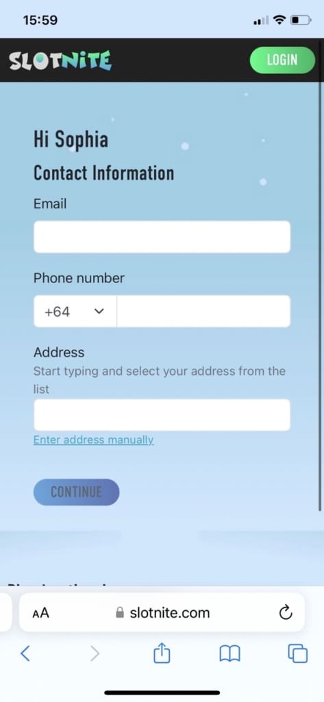 Slotnite Casino Screen