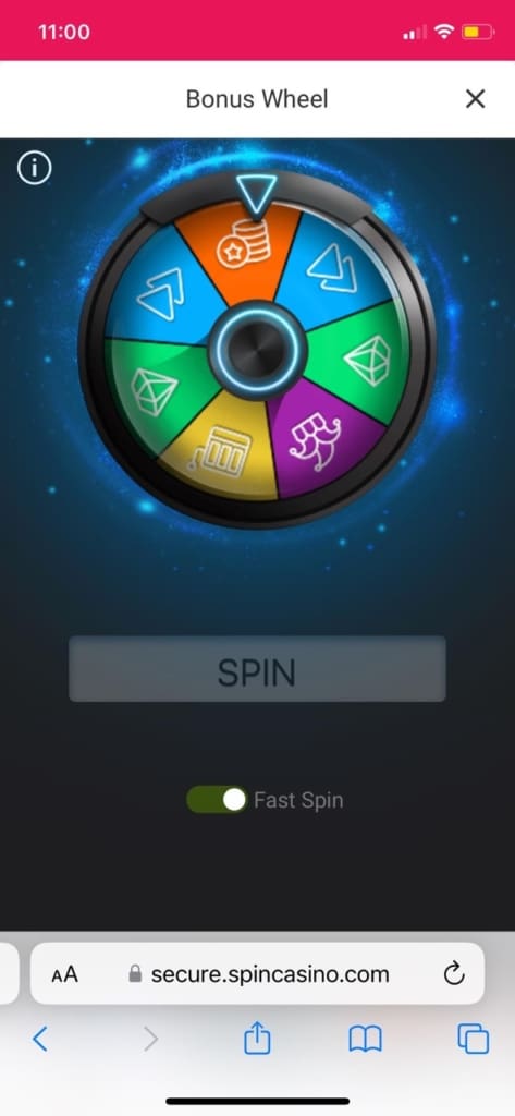 Spin Casino Screen