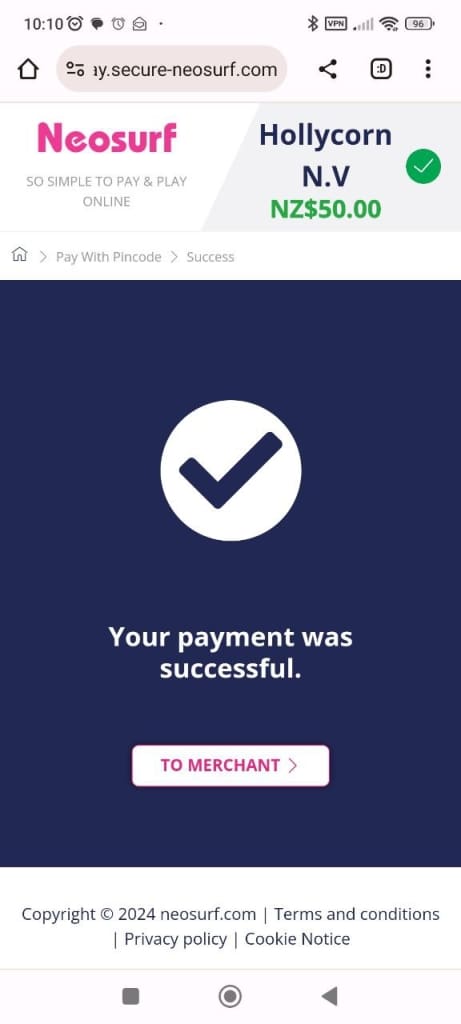 Boho successfull payment