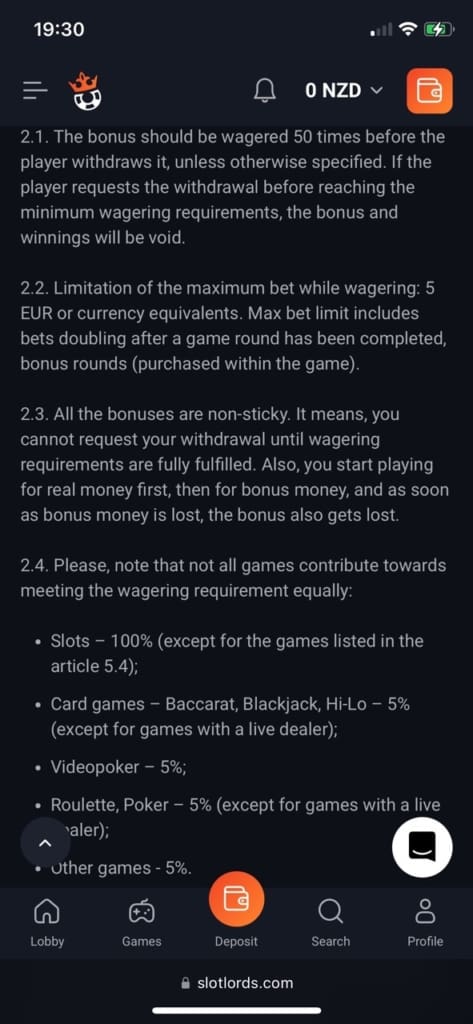 SlotLords Casino Screen