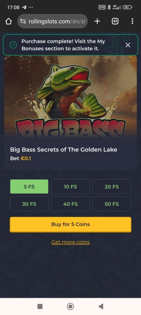 RollingSlots Casino Screen