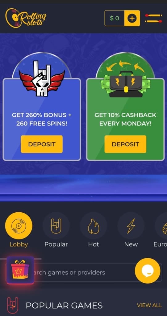 RollingSlots Casino Bonus