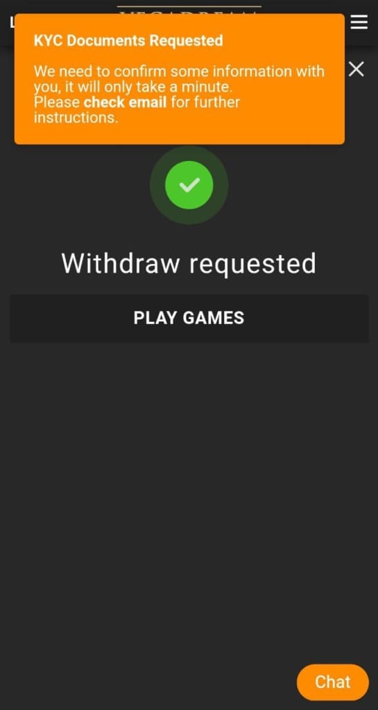 Vegadream Casino Screen