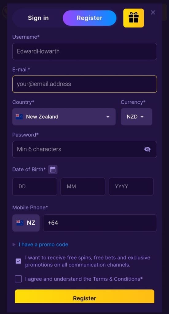 Spinbet Casino Login